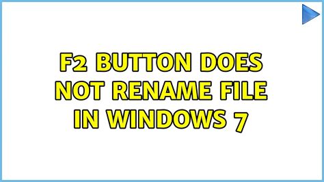 F2 for renaming doesn't works .